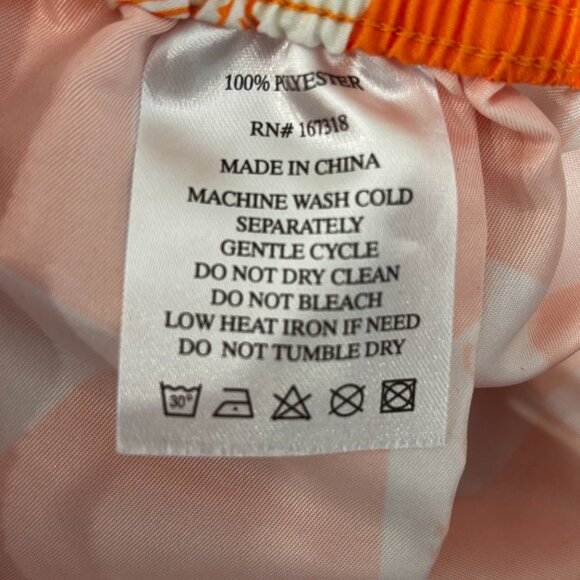 NEGATIVE SPACE Mens Short Sleeve Shirt Shorts Set Checked Cactus Orange White M - Picture 10 of 11